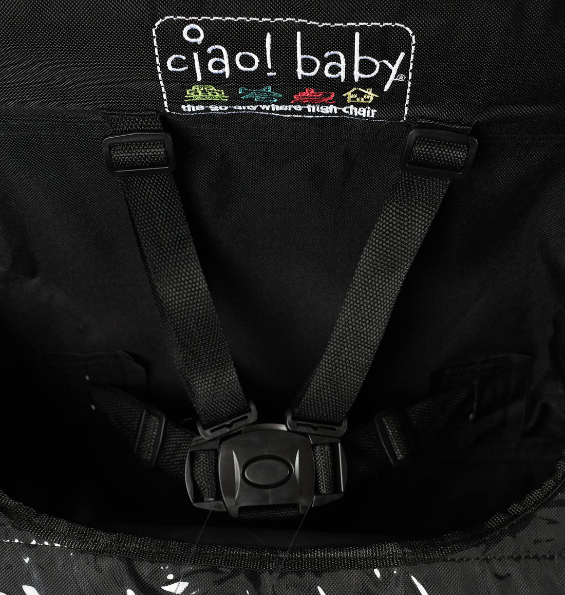 ciao! baby Portable High Chair for Travel, Fold Up High Chair with Tray, Black
