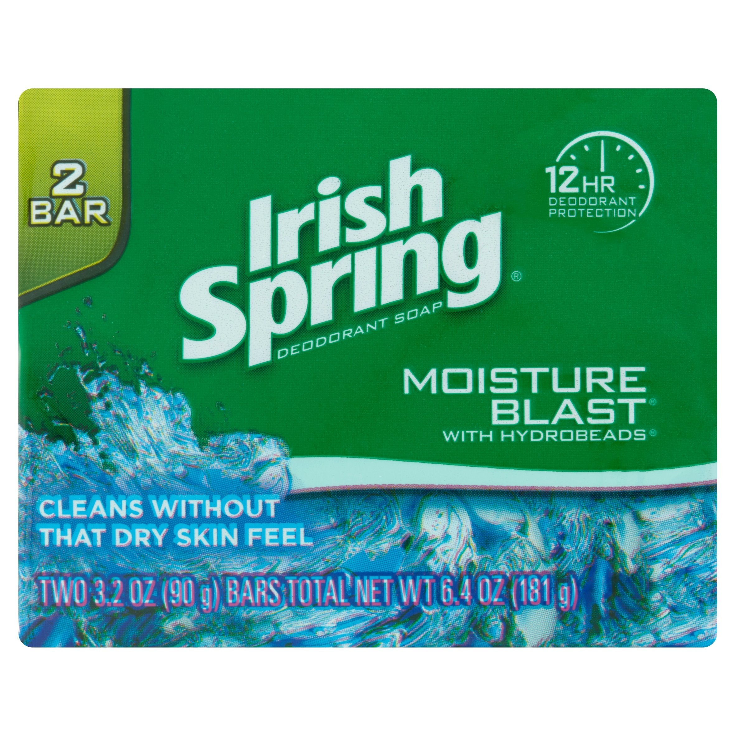 Irish Spring Moisture Blast (2) Bars 3.2 Oz