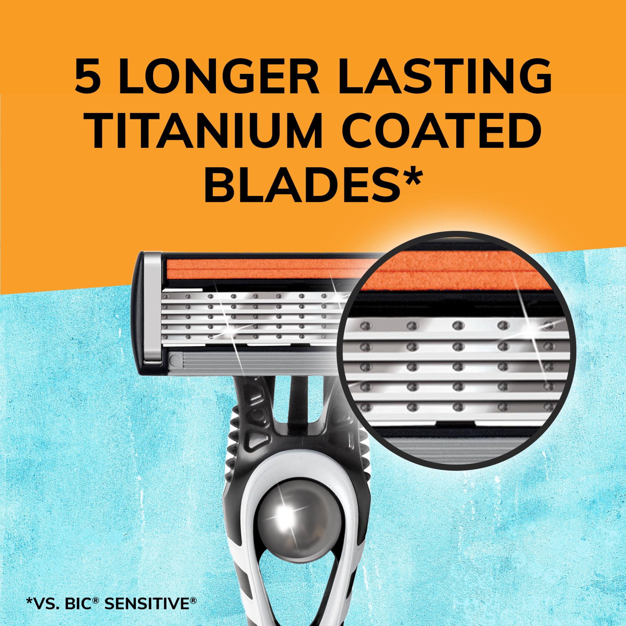 BIC Flex 5 Disposable Razors for Men, Long-Lasting 5-Blade Razors For a Smooth and Comfortable Face Razor Shave, Shaving Razors, 6 Count (Pack of 1)