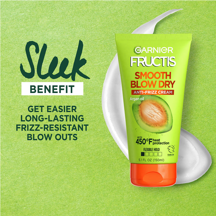 Garnier Fructis Style Smooth Blow Dry Anti-Frizz Cream, 5.1 fl. oz.