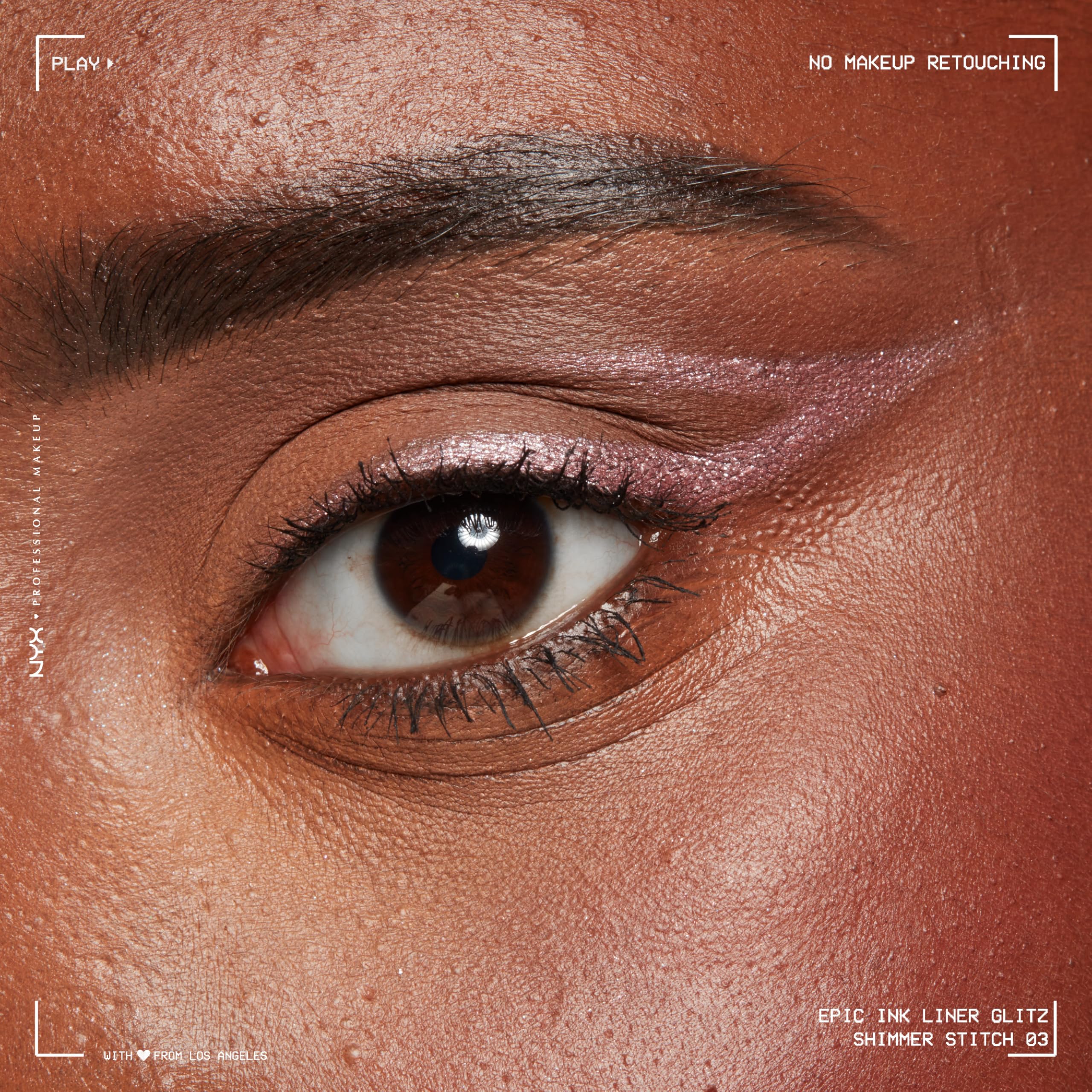 NYX PROFESSIONAL MAKEUP Epic Ink Glitz Liner, Waterproof Metallic Liquid Eyeliner with Vegan Formula - Shimmer Stitch (Shimmer Mauve Purple)