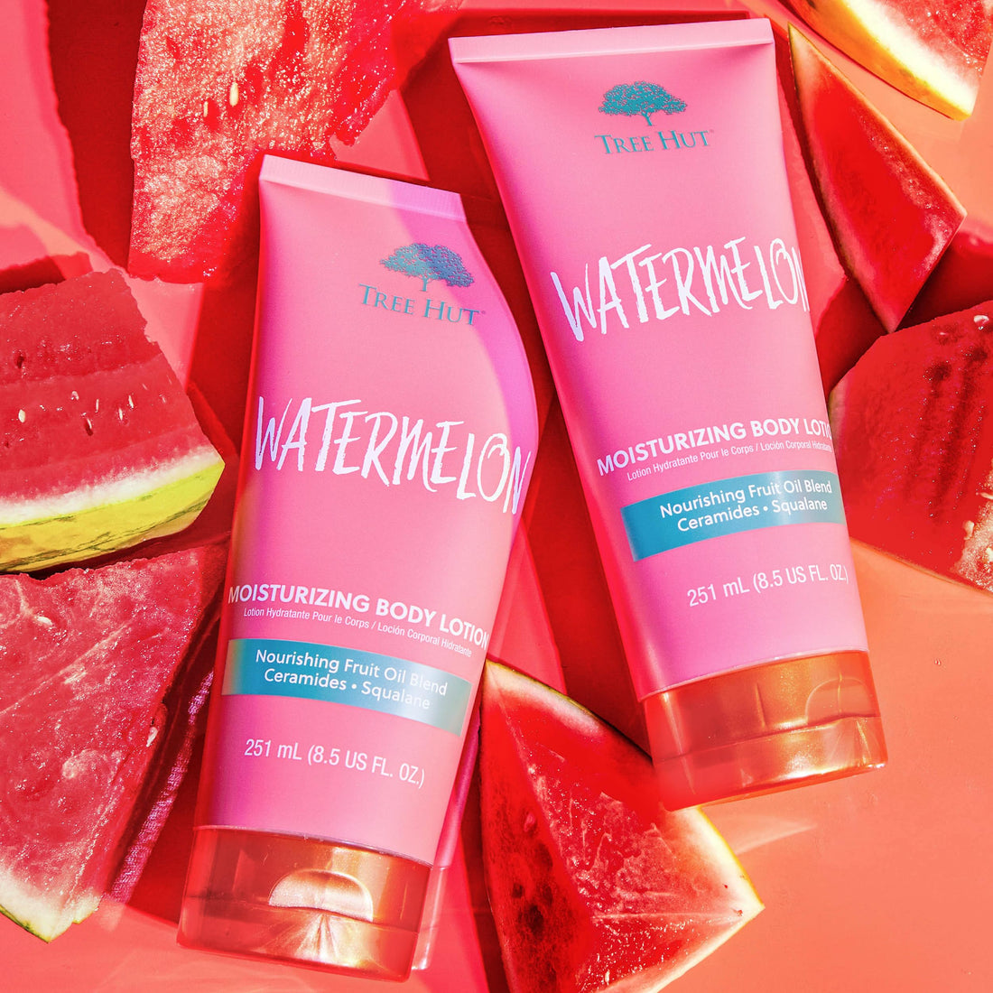 Tree Hut Watermelon Moisturizing Body Lotion | Ceramide and Squalene Formula Helps Protect Skin | Long-lasting Hydration Leaves Skin Feeling Soft & Moisturized | 8.5 fl oz.