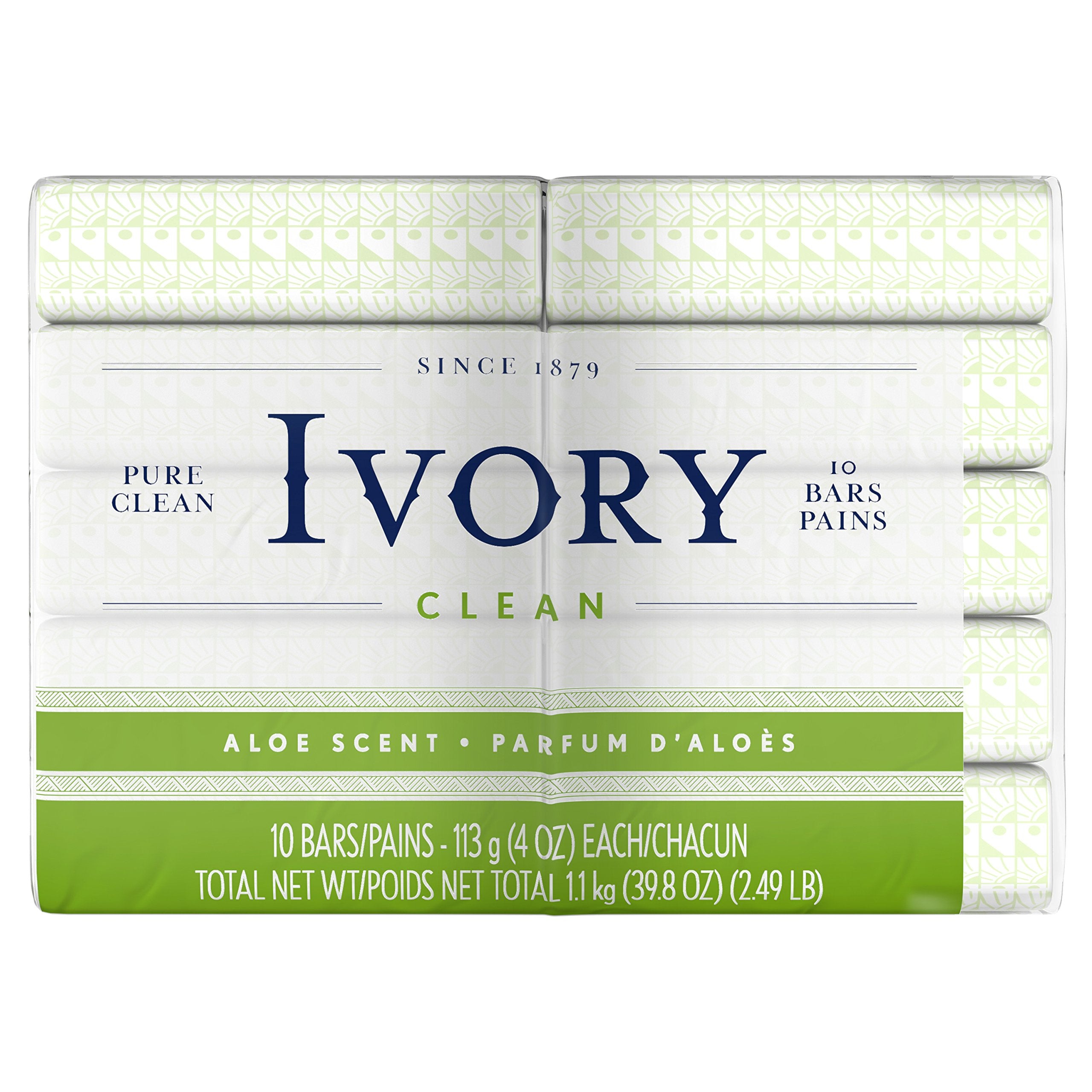 Ivory Aloe 10-Count: Bath Size Bars 4 Oz