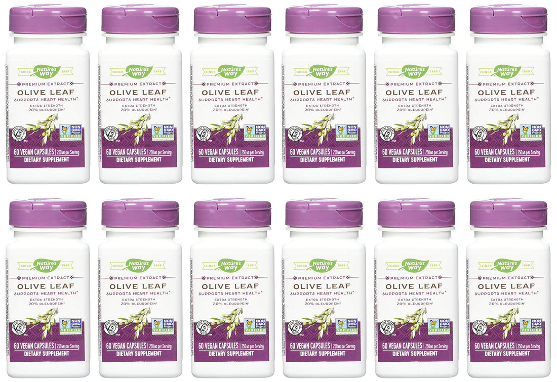 Nature's Way Nature's Way Premium Extract Standardized Olive Leaf 20% Oleuropein, 250 Mg Per Serving, 60 Vcaps, 60 Count (Pack of 12)