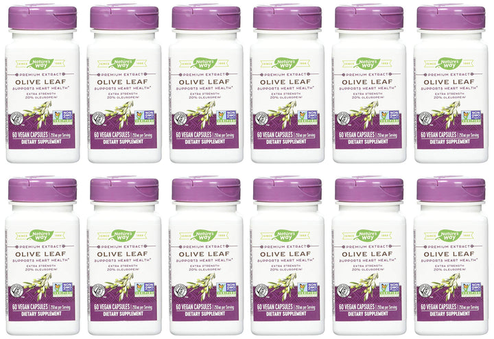 Nature's Way Nature's Way Premium Extract Standardized Olive Leaf 20% Oleuropein, 250 Mg Per Serving, 60 Vcaps, 60 Count (Pack of 12)