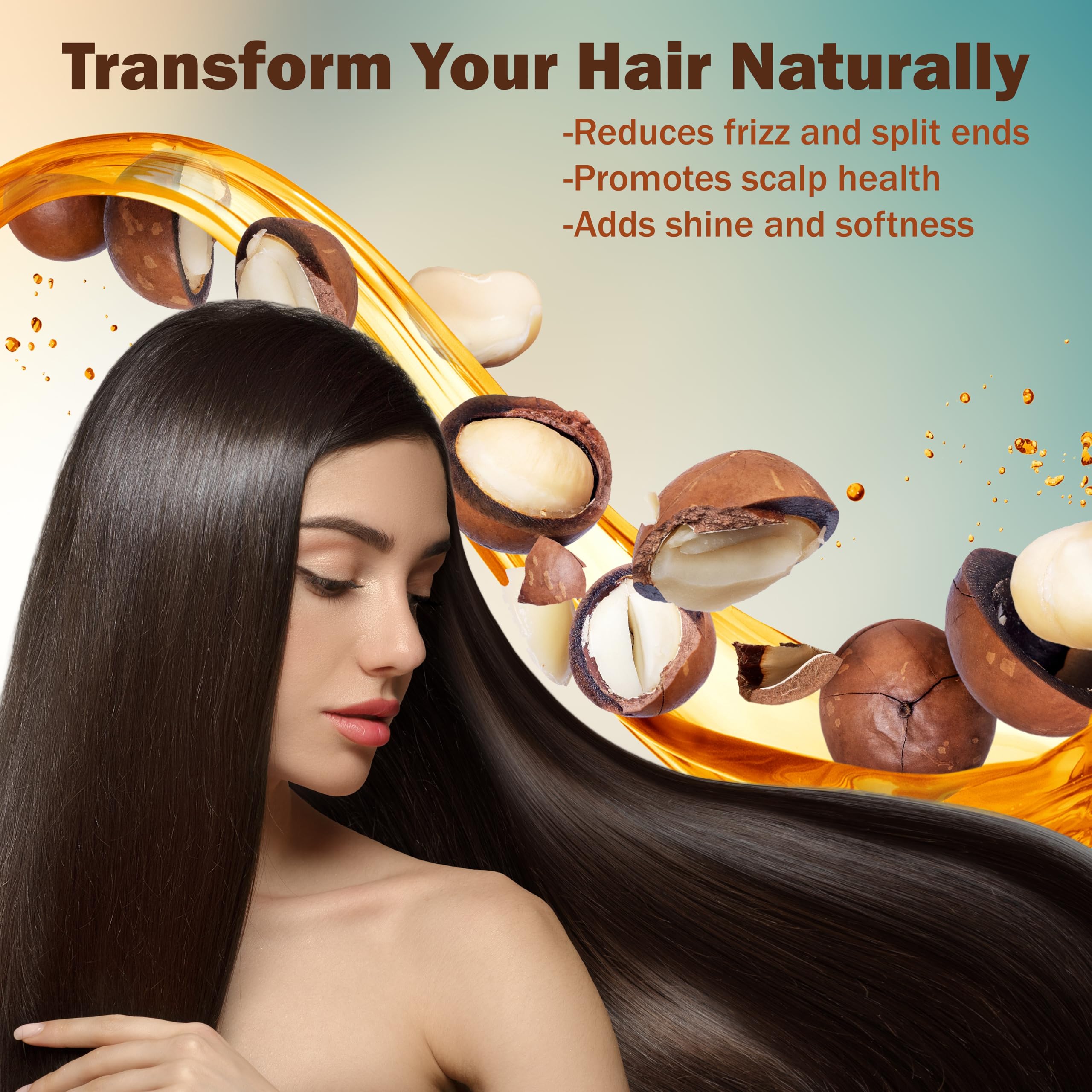 Macadamia Nut Oil 16 fl. oz. Unrefined Cold Pressed 100% Pure Natural - Skin, Hair, Body & Face Moisturizer.