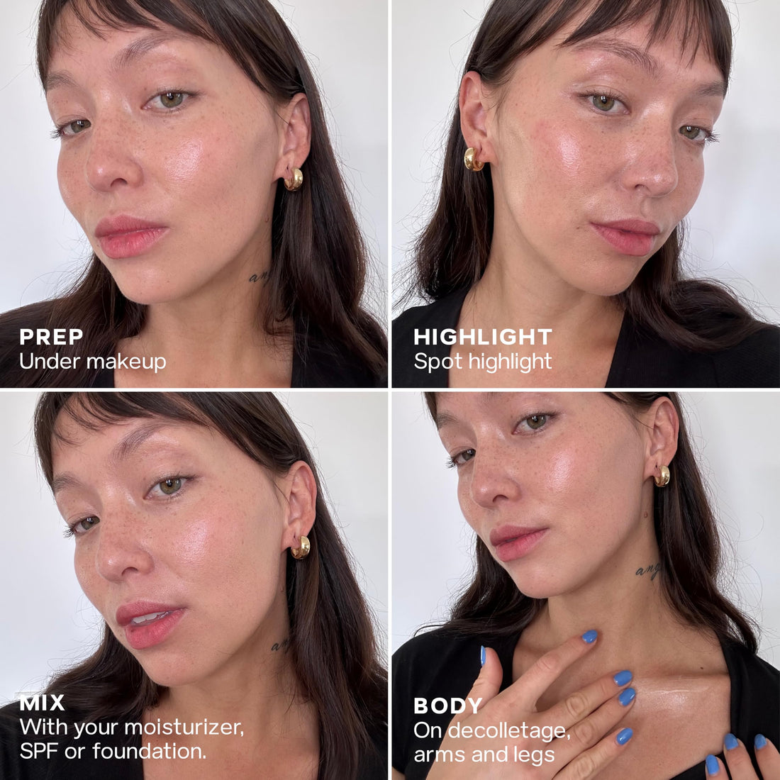Saie Mini Glowy Super Gel Lightweight Illuminator - Luminizer + Makeup Primer for Glowing Skin - Enriched with Vitamin C + Hydrating Squalane Oil - Sunglow (0.5 oz)