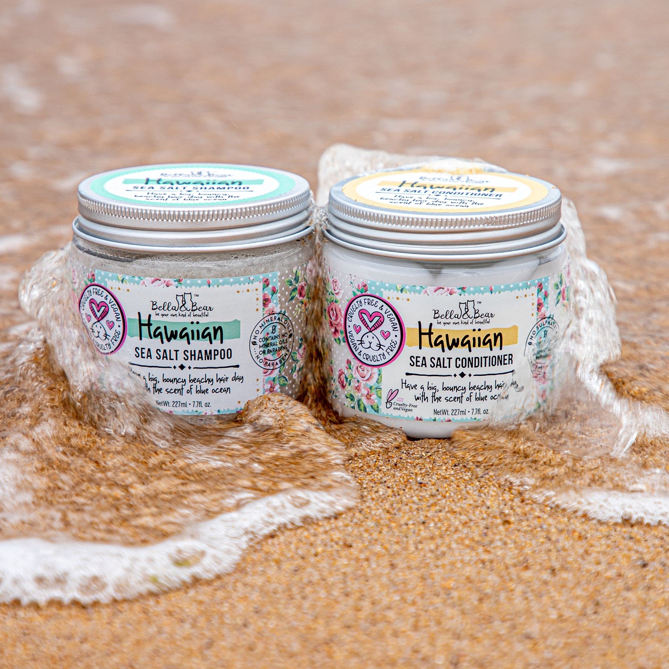 Bella & Bear Hawaiian Sea Salt Volumizing Shampoo, Exfoliating, Cruelty Free, Ocean Scent, 6.7oz