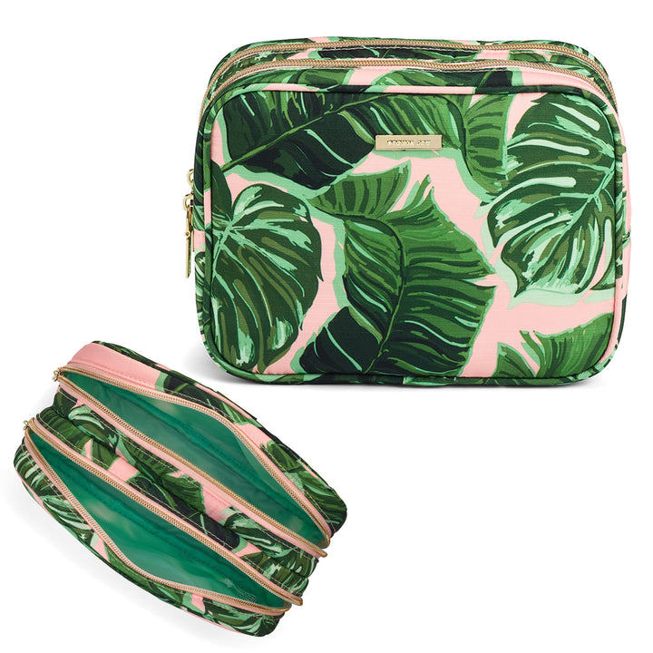 Allegro by Scunci Double Zip Travel Organizer Cosmetic Makeup Bag for Women and Girls