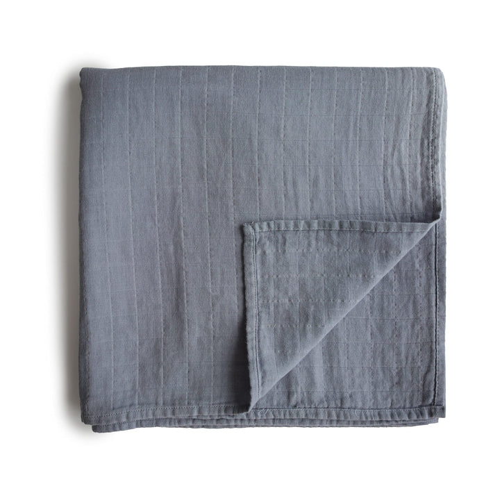 mushie Muslin Baby Swaddle Blanket | 100% Organic Cotton (Tradewinds)