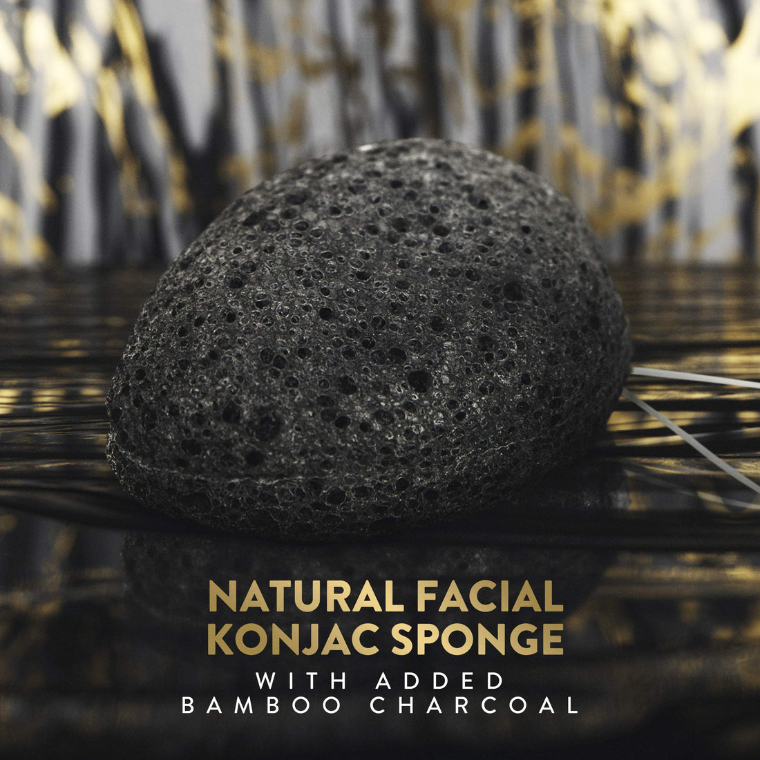 Konjac Sponge | 100% Natural Facial Sponge with Activated Bamboo Charcoal | Gentle Exfoliator for All Skin Types | Eco-Friendly and Biodegradable