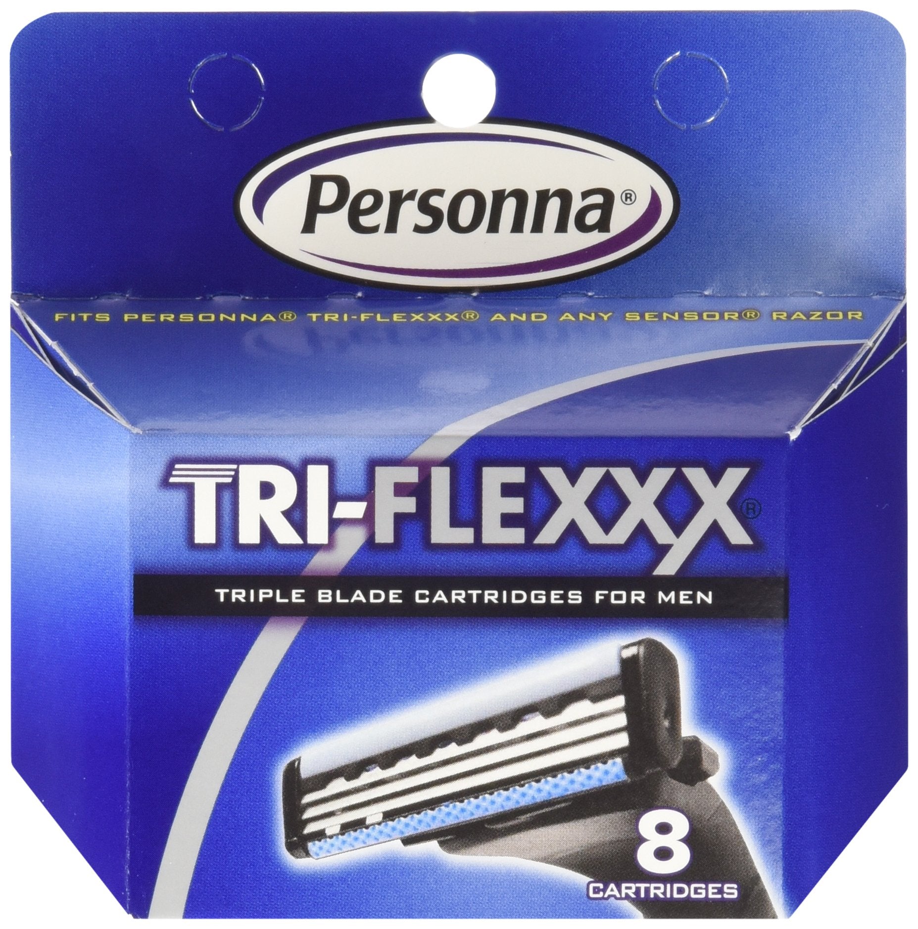 24 Personna Tri-flexxx Cartridges - For all Gillette Sensor and Personna Tri-flexxx Razors (3 X 8 Ct.)