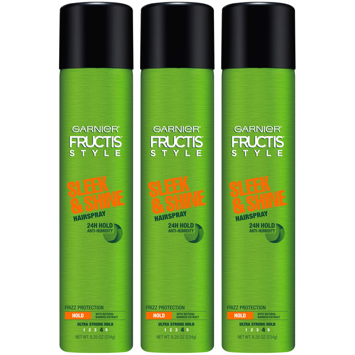 Garnier Fructis Style Sleek & Shine Hairspray, All Hair Types, 8.25 oz. (Packaging May Vary), 3 Count