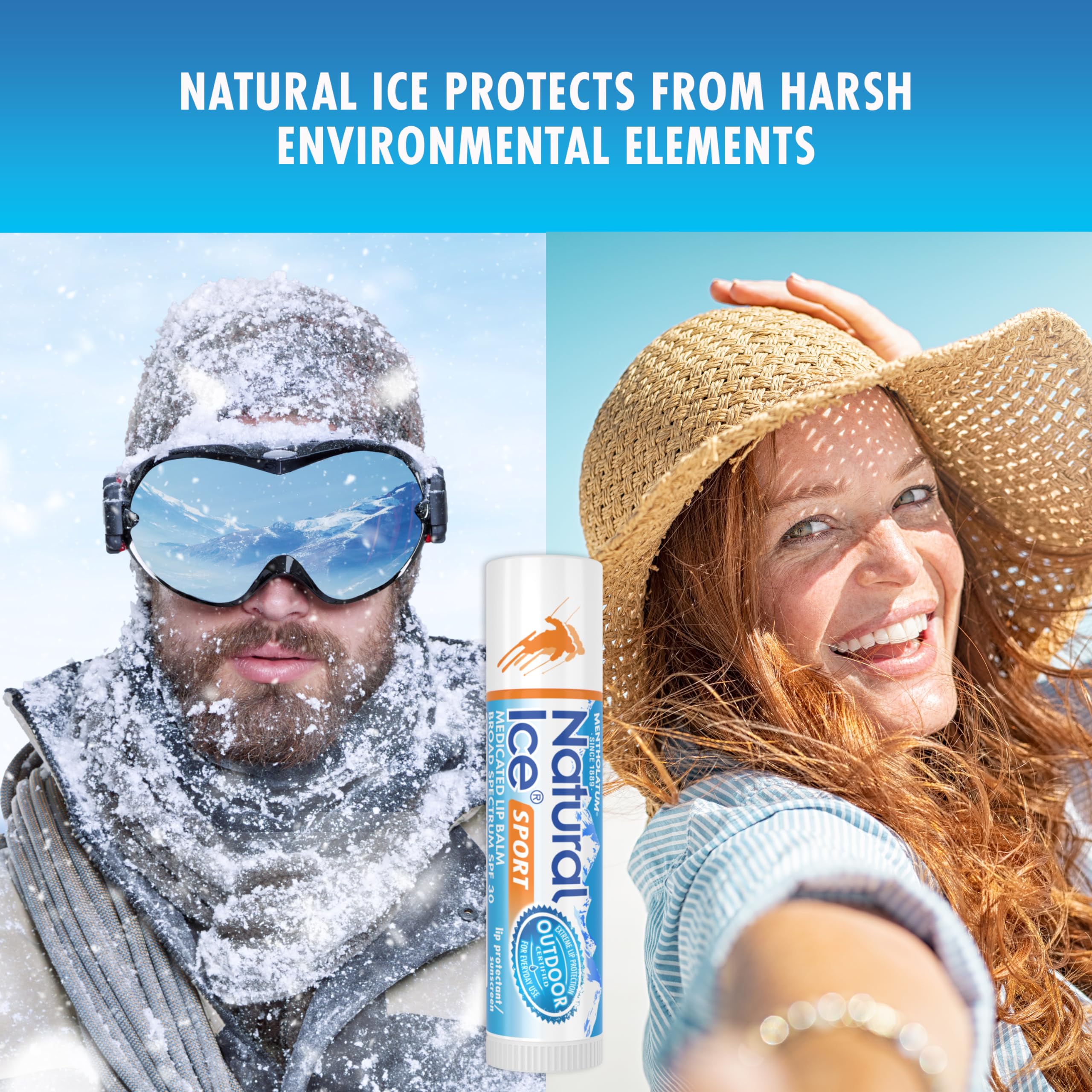 Natural Ice Lip Protectant/Sunscreen Sport Spf 30, 0.16-Ounce Tubes (Pack Of 12)