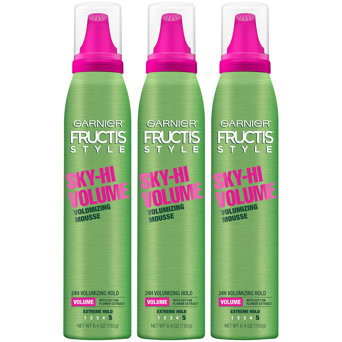 Garnier Hair Care Fructis Style Sky-hi Volume Volumnizing Mousse, 3 Count