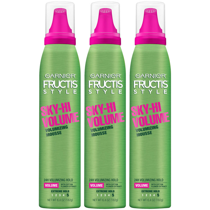 Garnier Hair Care Fructis Style Sky-hi Volume Volumnizing Mousse, 3 Count