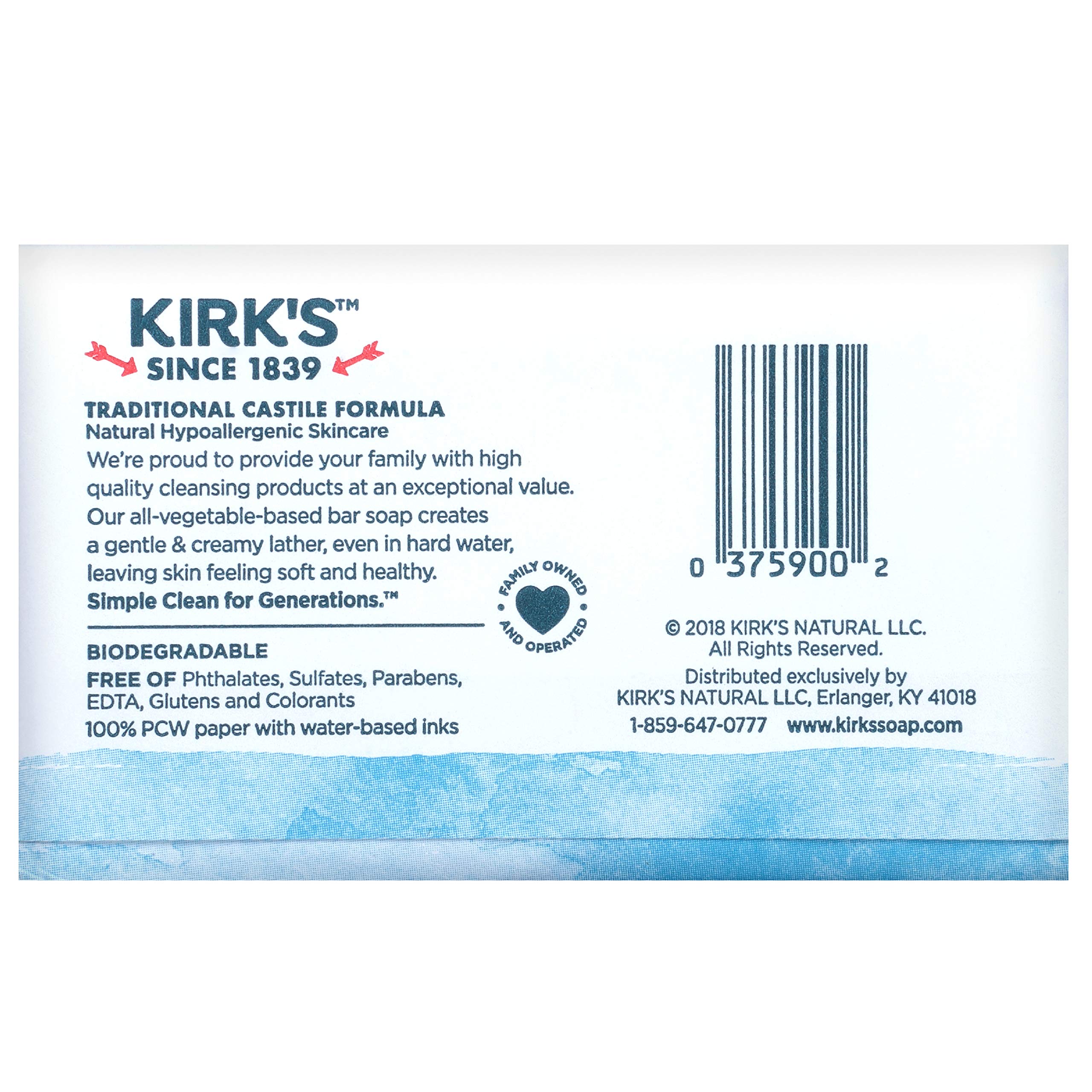 Kirk's Original Coco Castile Bar Soap Original Fresh Scent 4 Ounces (Pack of 10)