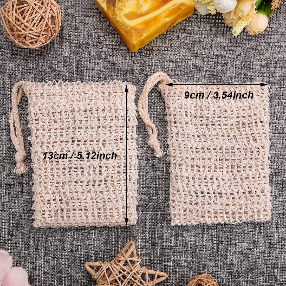 BBTO Plastic 5 Pack Soap Exfoliating Bag Natural Saver, 9 Cm, 0.2 Cm