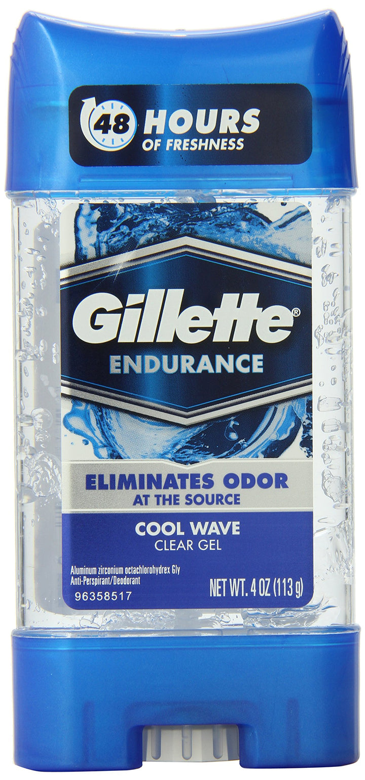 Gillette Male Anti-Perspirant Deodorant Clear Gel, Cool Wave 3.8 Oz (Pack Of 3)