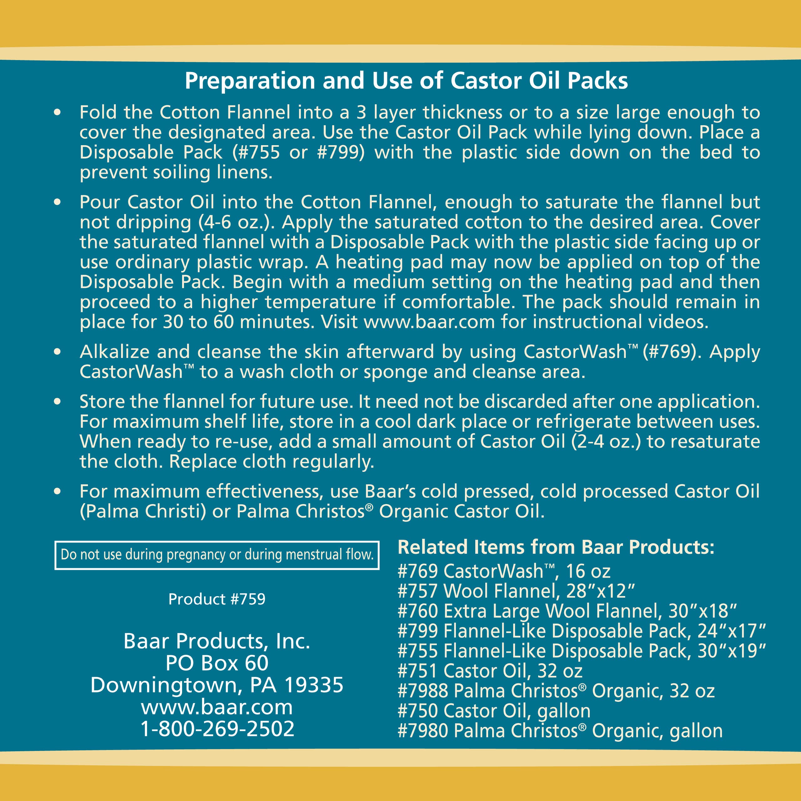 Baar Cotton Flannel Castor Oil Pack