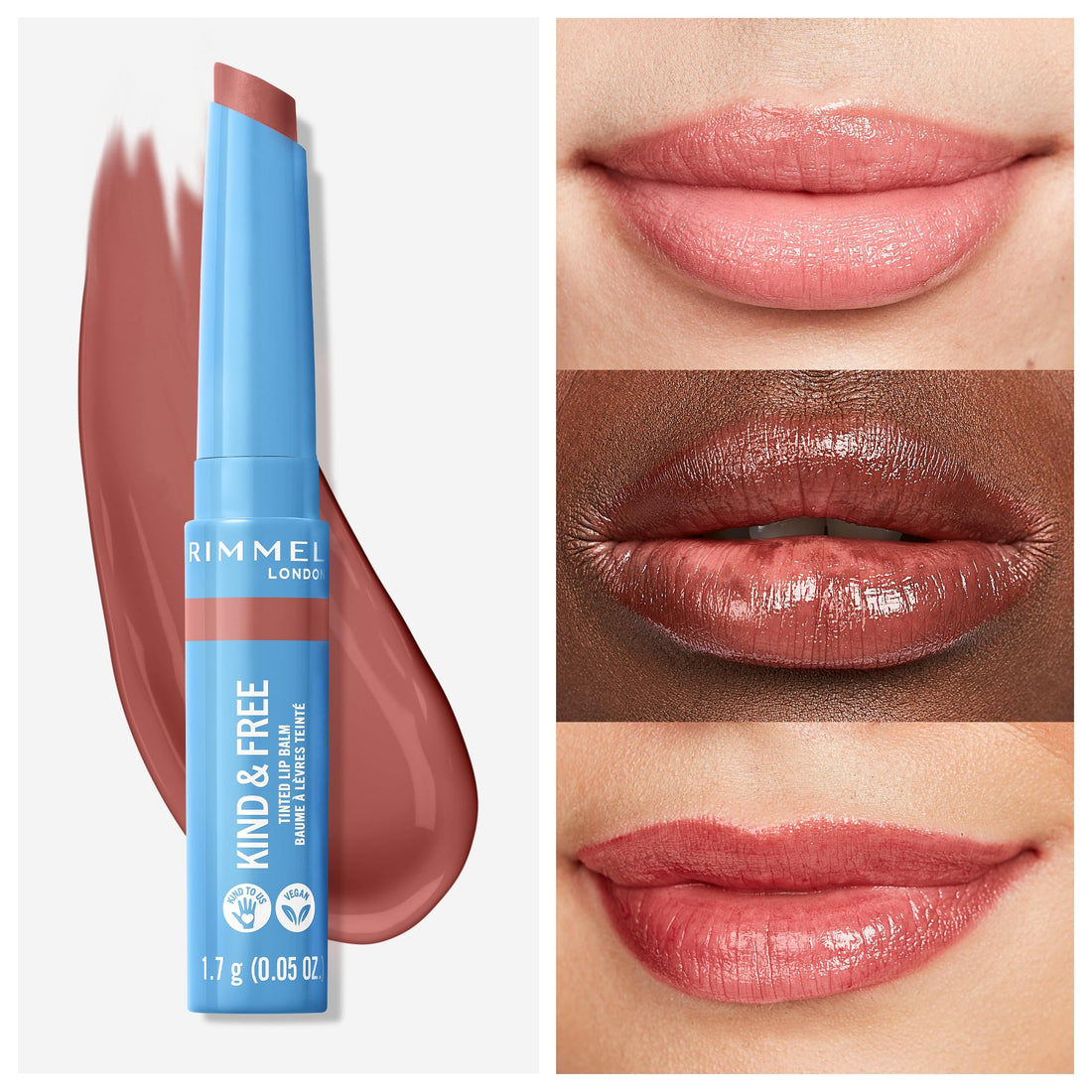 Rimmel Kind & Free Tinted Lip Balm, 002 Apricot Beauty, 1.7g (0.05 oz)