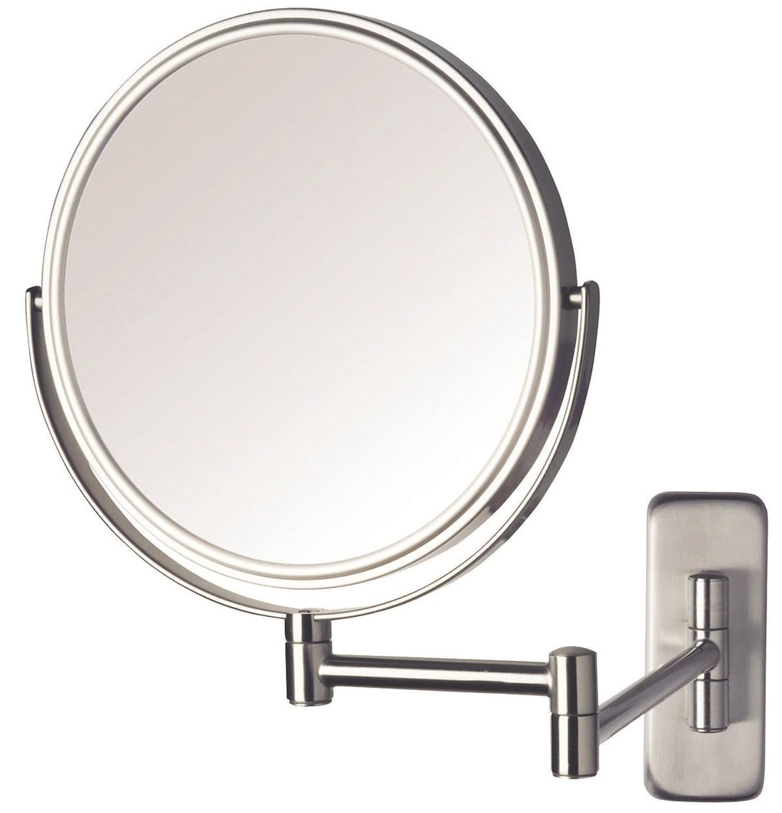 Jerdon JP7506N 8-Inch Wall Mount Makeup Mirror with 5x Magnification, Nickel Finish