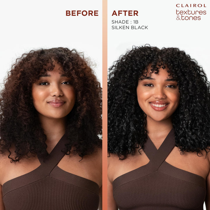 Clairol Textures & Tones Permanent Hair Dye, 1N Natural Black Hair Color, Pack of 1