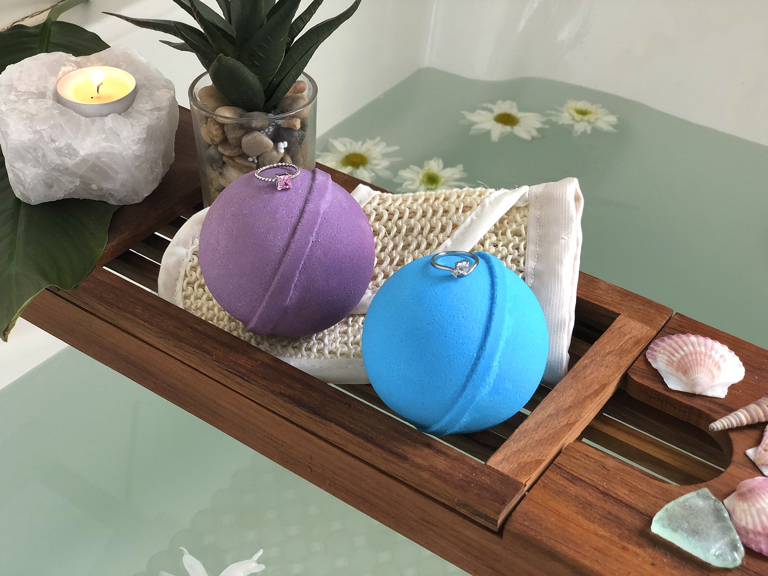 Jackpot Candles Surprise Me: Bath Bombs with Ring Surprise Inside Each (Ocean Breeze , Lavender , Set of 2)