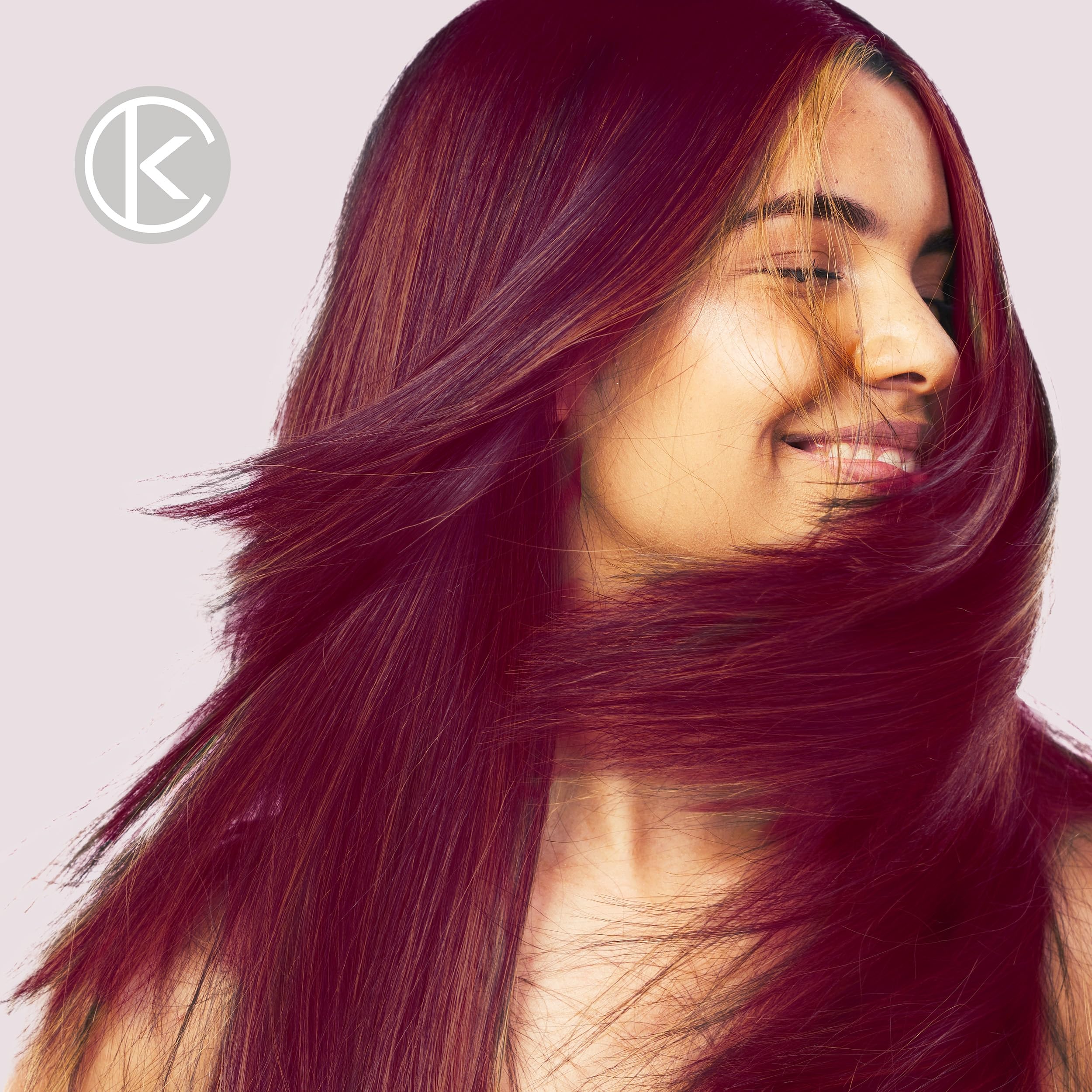 Keracolor Color + Clenditioner 3-in-1 Color-Depositing Conditioner, Gently Cleanses & Conditions, Semi-Permanent Merlot Hair Color, 12 Fl Oz