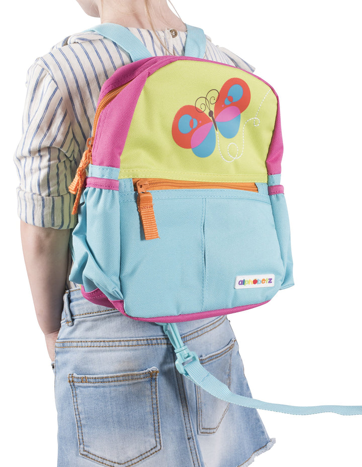 Alphabetz Butterfly Toddler Backpack with Leash, Safety Harness, for Girl