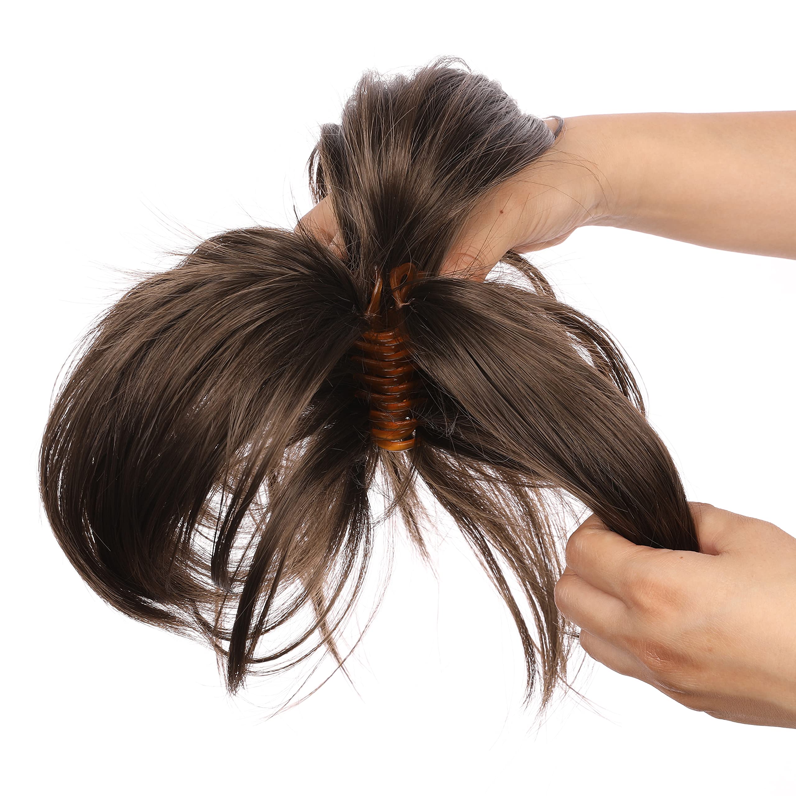 AB461 : Onedor 12 Inch Adjustable Messy Style Ponytail Hair Extension Synthetic Hair-Piece with Jaw Claw (AB461)