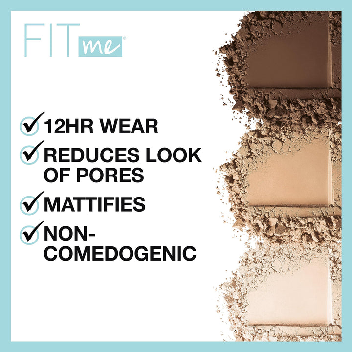 Maybelline Fit Me Matte + Poreless Pressed Face Powder Makeup & Setting Powder, Natural Beige, 1 Count