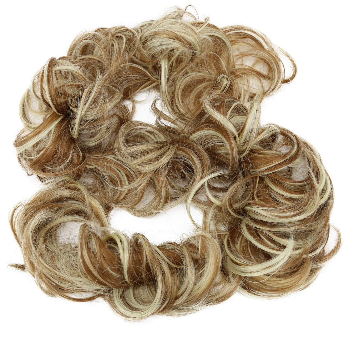 Prettyshop Hairpiece Light Brown Blonde Mix #6H613 Hw34: Prettyshop Xxxl Hairpiece Hair Wrap Scrunchie Scrunchy Updos, Voluminous, Curly Messy Bun, Light Brown Blonde Mix #6H613 Hw34
