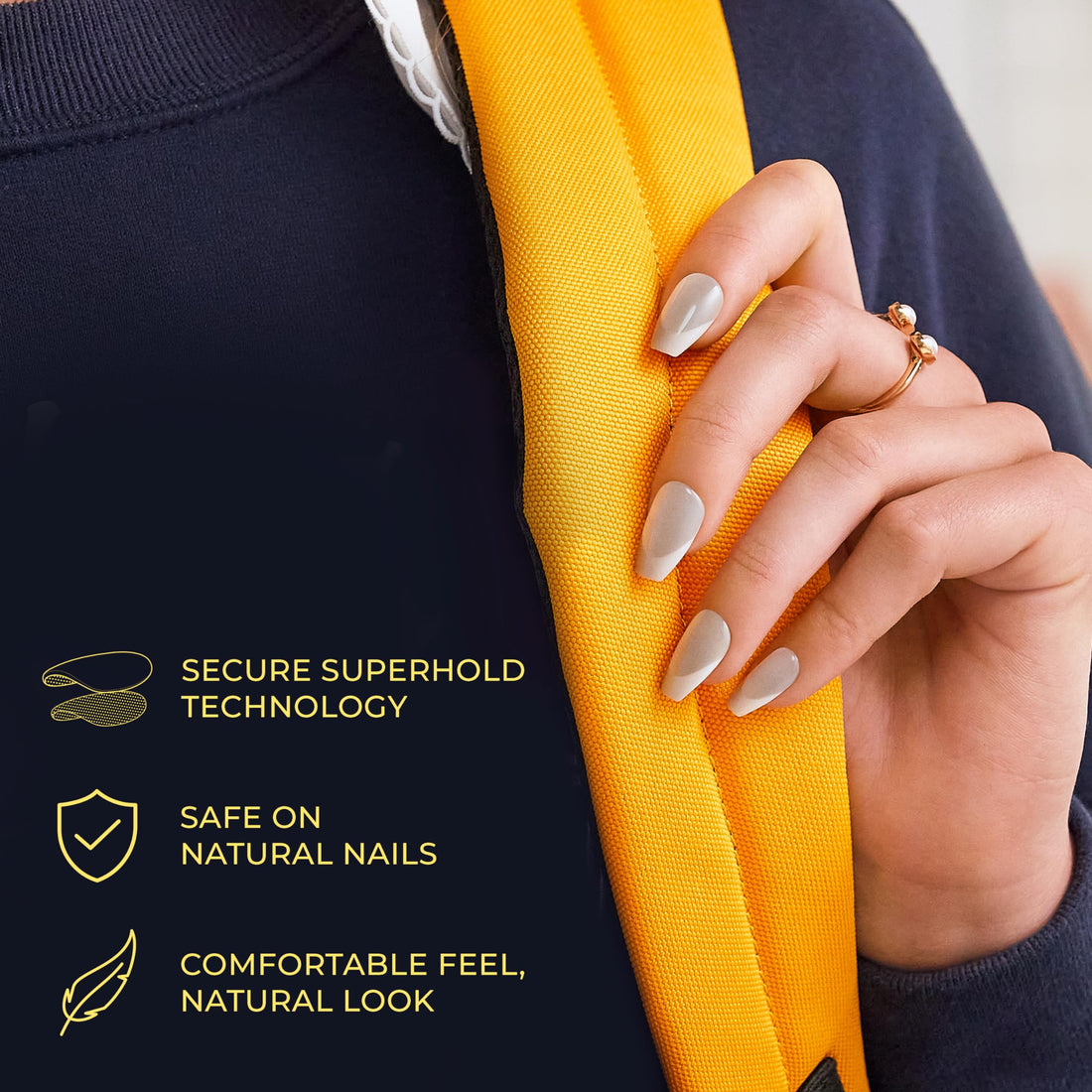 KISS imPRESS Press-On Manicure, Nail Kit, PureFit Technology, Short Press-On Nails, No Other, Includes Prep Pad, Mini File, Cuticle Stick, and 30 Fake Nails