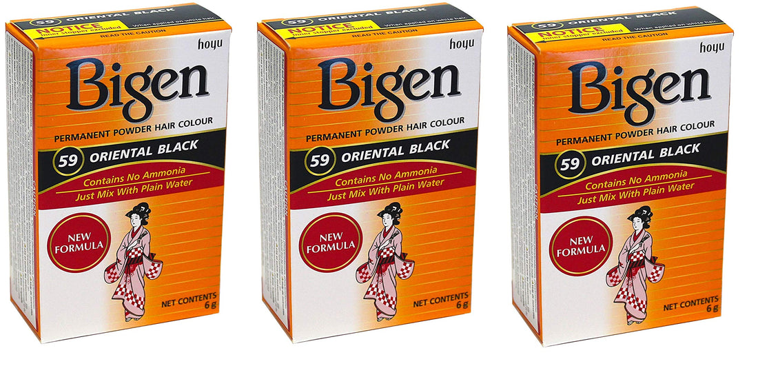 Bigen Powder Hair Color #59 Oriental Black 0.21oz (3 Pack)