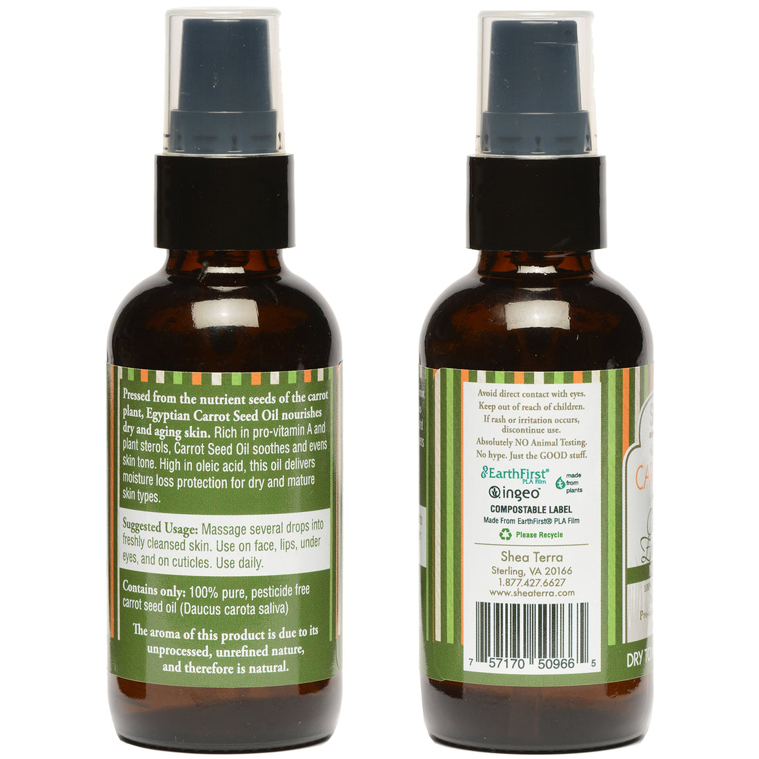 Shea Terra Egyptian Carrot Seed Cold-Pressed Extra Virgin Oil | Nutrient Rich, All Natural & Organic Oil with Anti-Aging Vitamin A, E and Beta-Carotene for Maturing and Damaged Skin Types ââ‚¬â€œ 2 oz