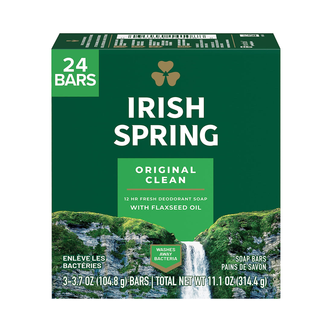 irish spring original deodorant bar soap, 3.7 ounce, 3 count (8 pack)
