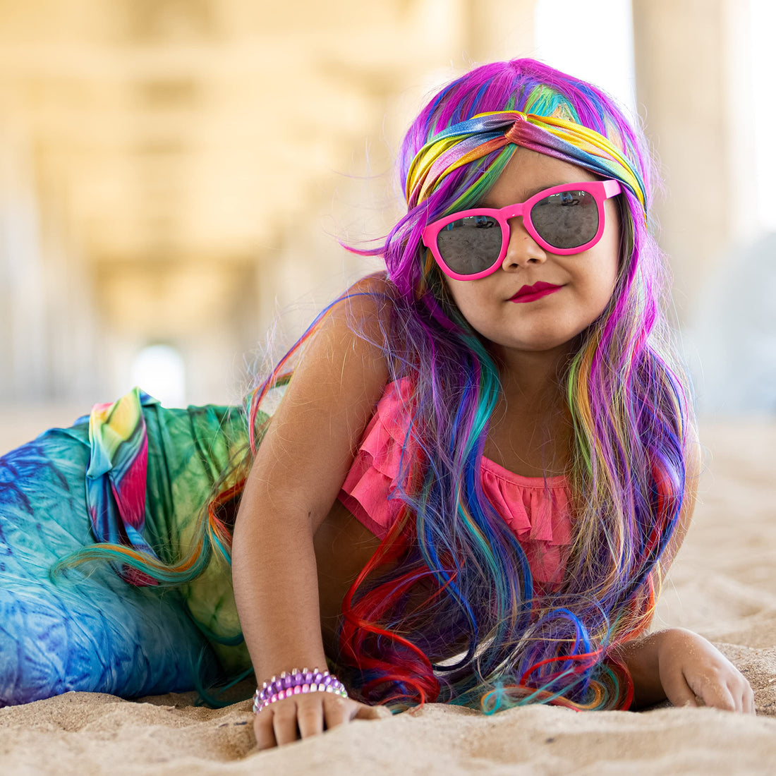 FROG SAC 6 PCS Mermaid Knotted Headbands For Girls, Little Girl Hair Accessories, Kids Knot Headwraps, Criss Cross Turban Head Wraps, Mermaid Headband Party Favors, Hairbands Metallic Hair Bands