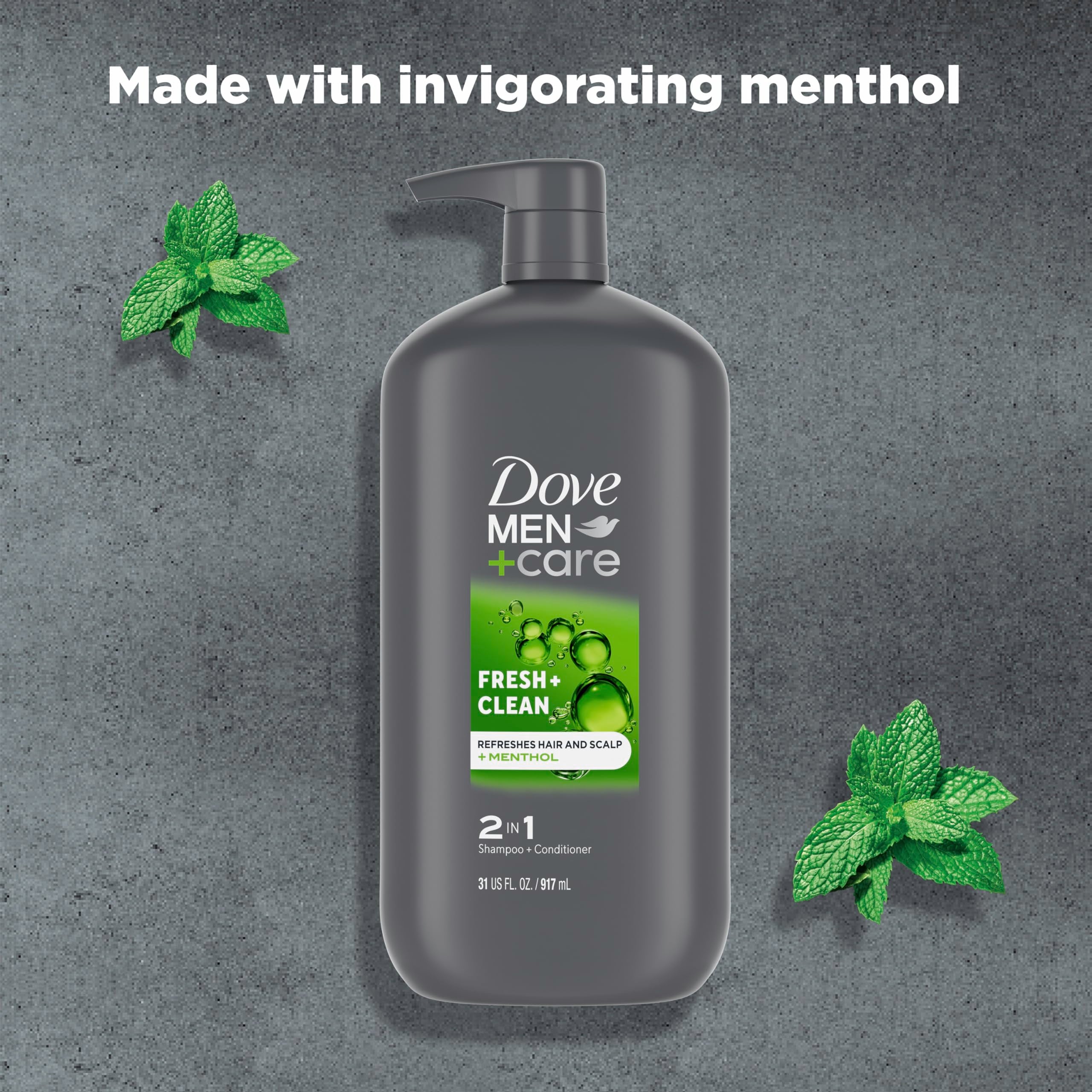 Dove Men+Care 2 in 1 Shampoo and Conditioner Fresh & Clean for Clean Hair Shampoo and Conditioner for Stronger, Healthy Hair Everyday 31 oz