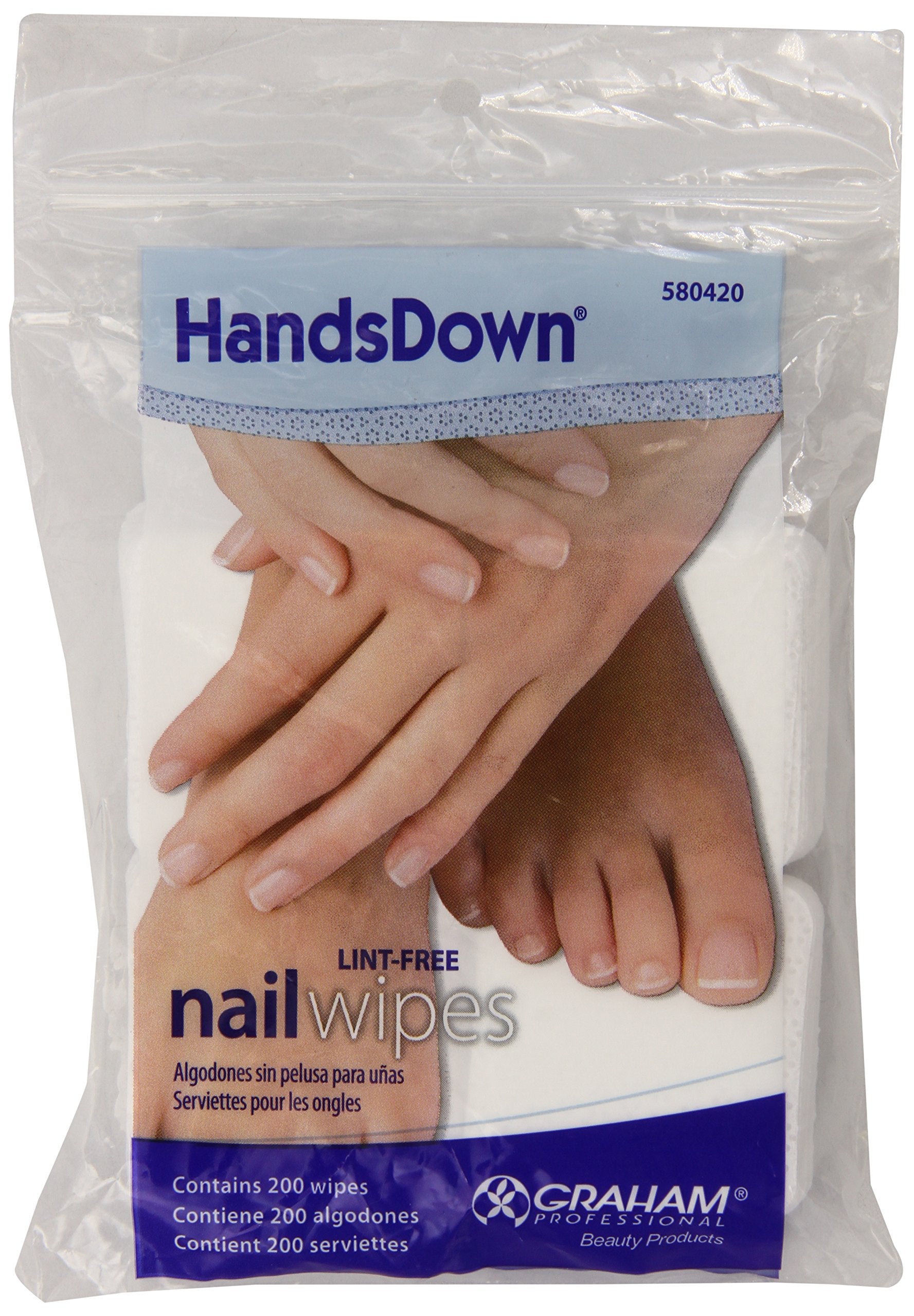 Graham Hands Down Nail Wipes, 200 Count