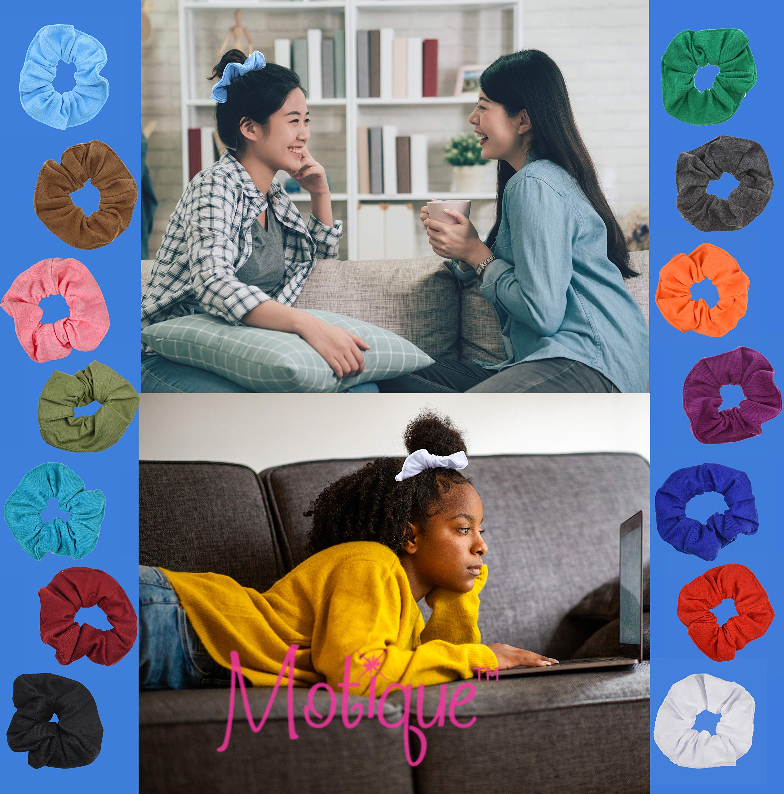 Motique Accessories Burgundy: Set Of 2 Large Solid Scrunchies - Burgundy