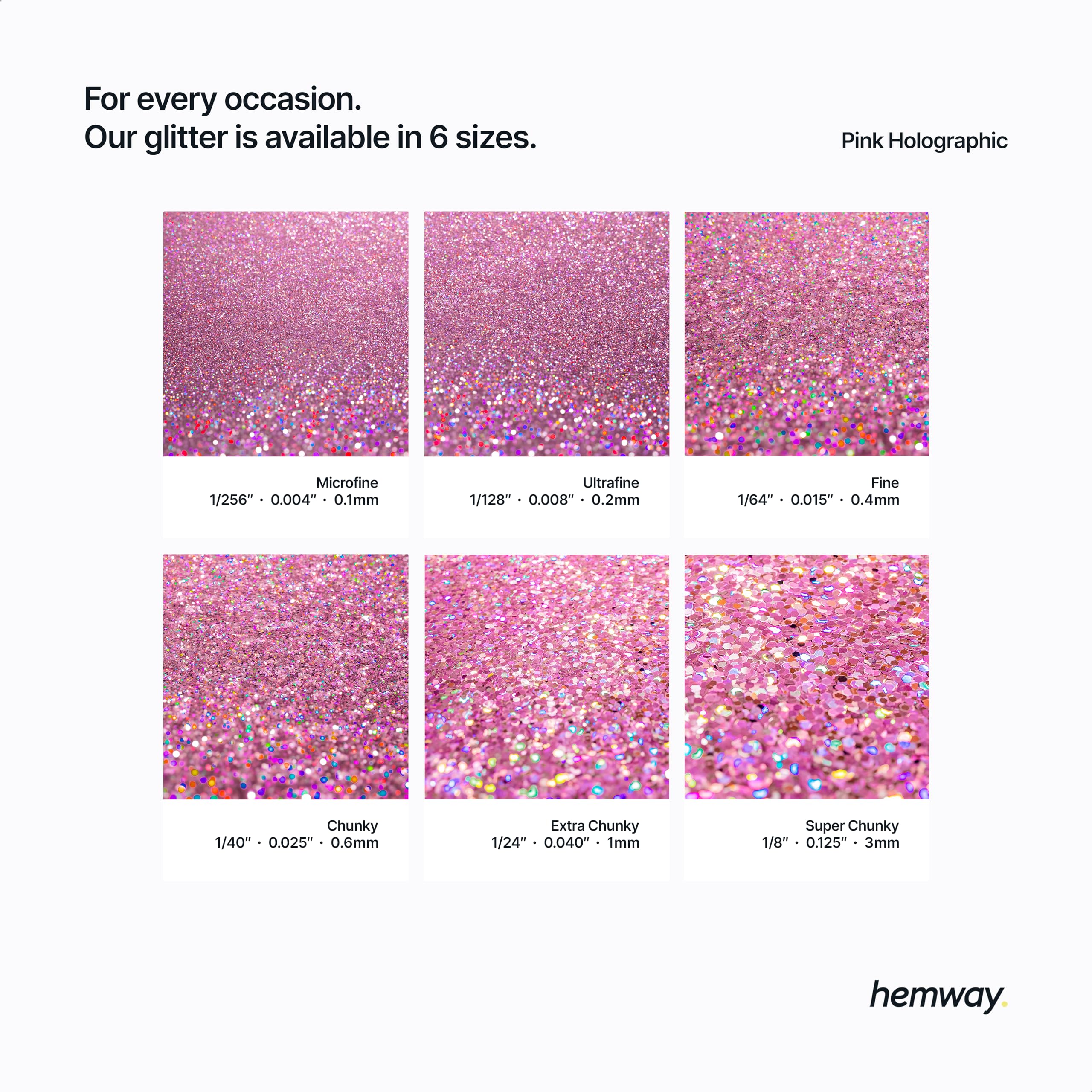 Hemway Premium Ultra Sparkle Glitter Multi Purpose Metallic Flake for Arts Crafts Nails Cosmetics Resin Festival Face Hair - Pink Holographic - Ultrafine (1/128 0.008 0.2mm) 100g / 3.5oz