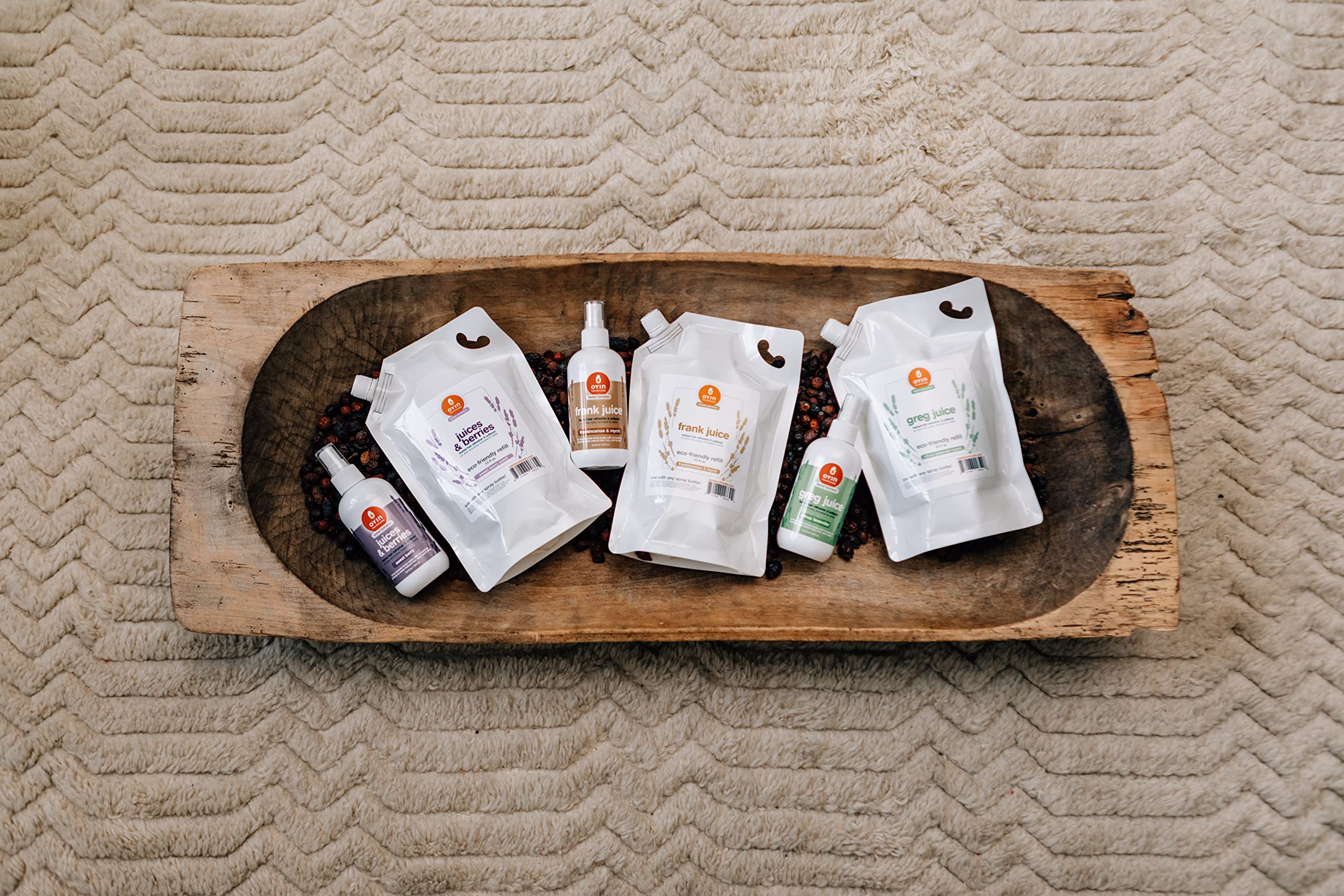 Oyin Handmade Juices & Berries hydrating herbal leave-in 1-liter eco-friendly refill pouch