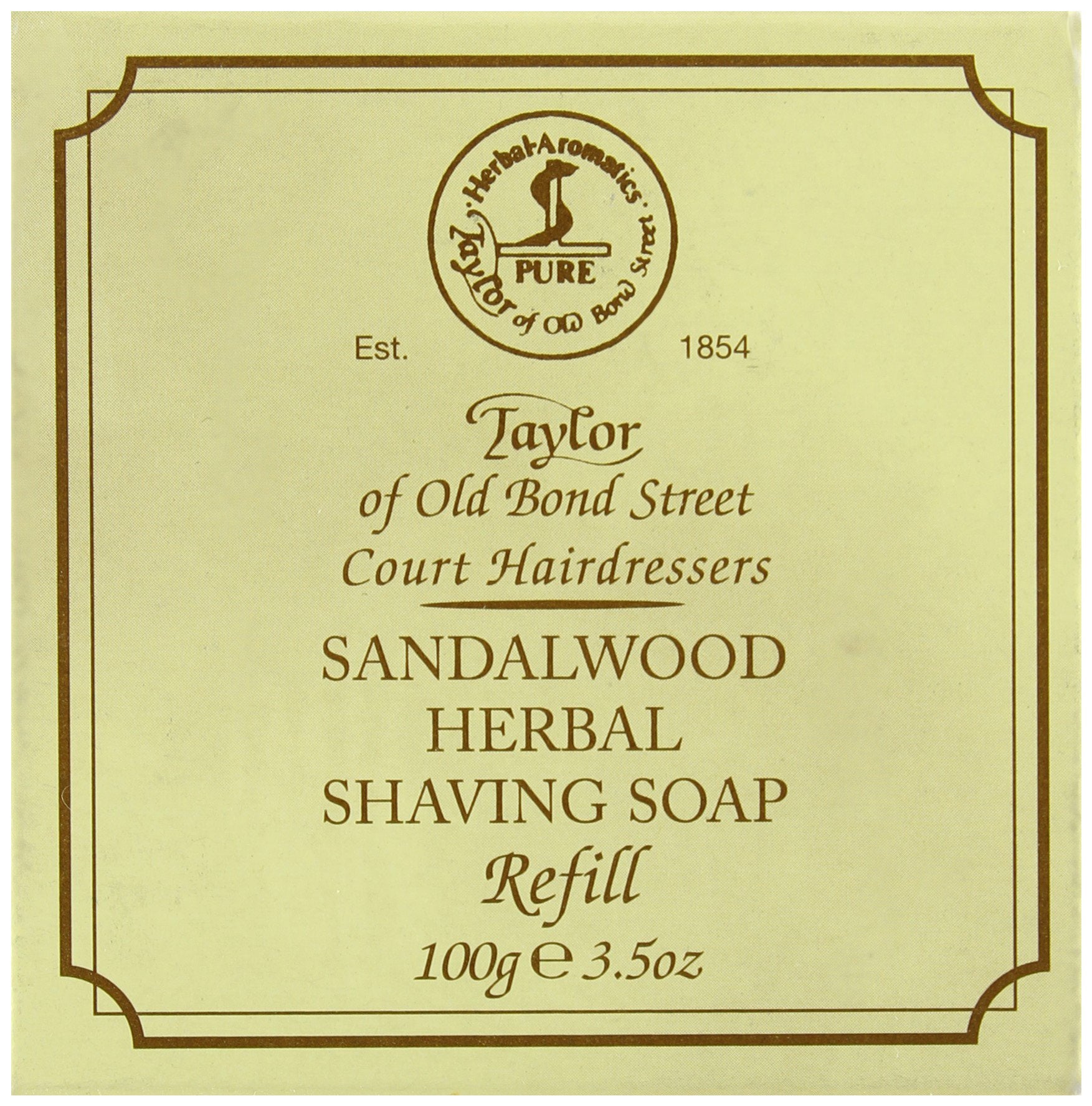 Taylor of Old Bond Street Sandalwood Hard Shaving Soap Refill, 3.5-Ounce