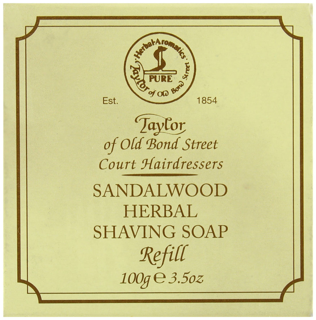 Taylor of Old Bond Street Sandalwood Hard Shaving Soap Refill, 3.5-Ounce