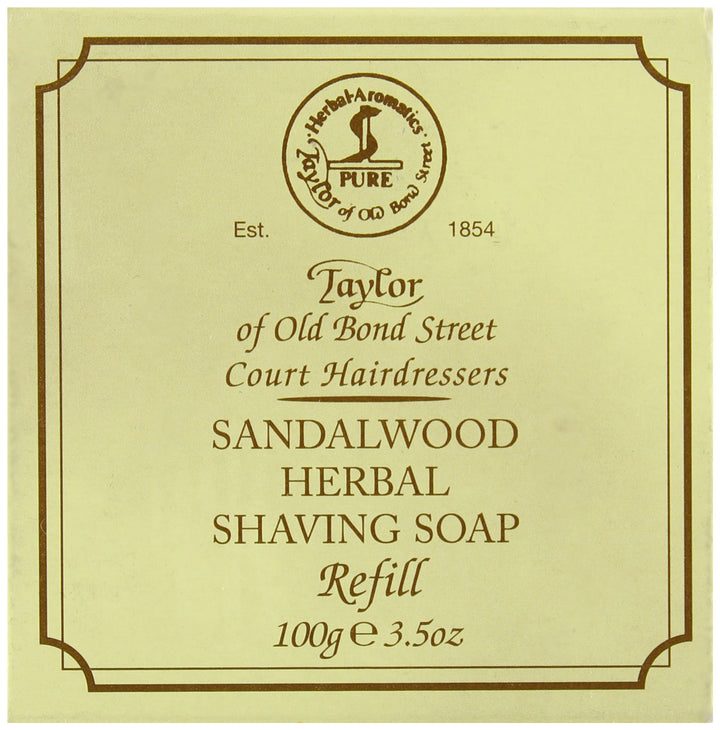 Taylor of Old Bond Street Sandalwood Hard Shaving Soap Refill, 3.5-Ounce
