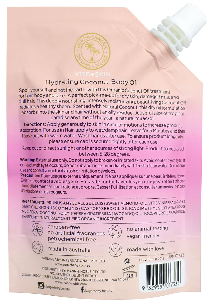 SugarBaby Vita Skin Spoil Yourself Hydrating Coconut Body Oil, 4.73 Fl. Ounce