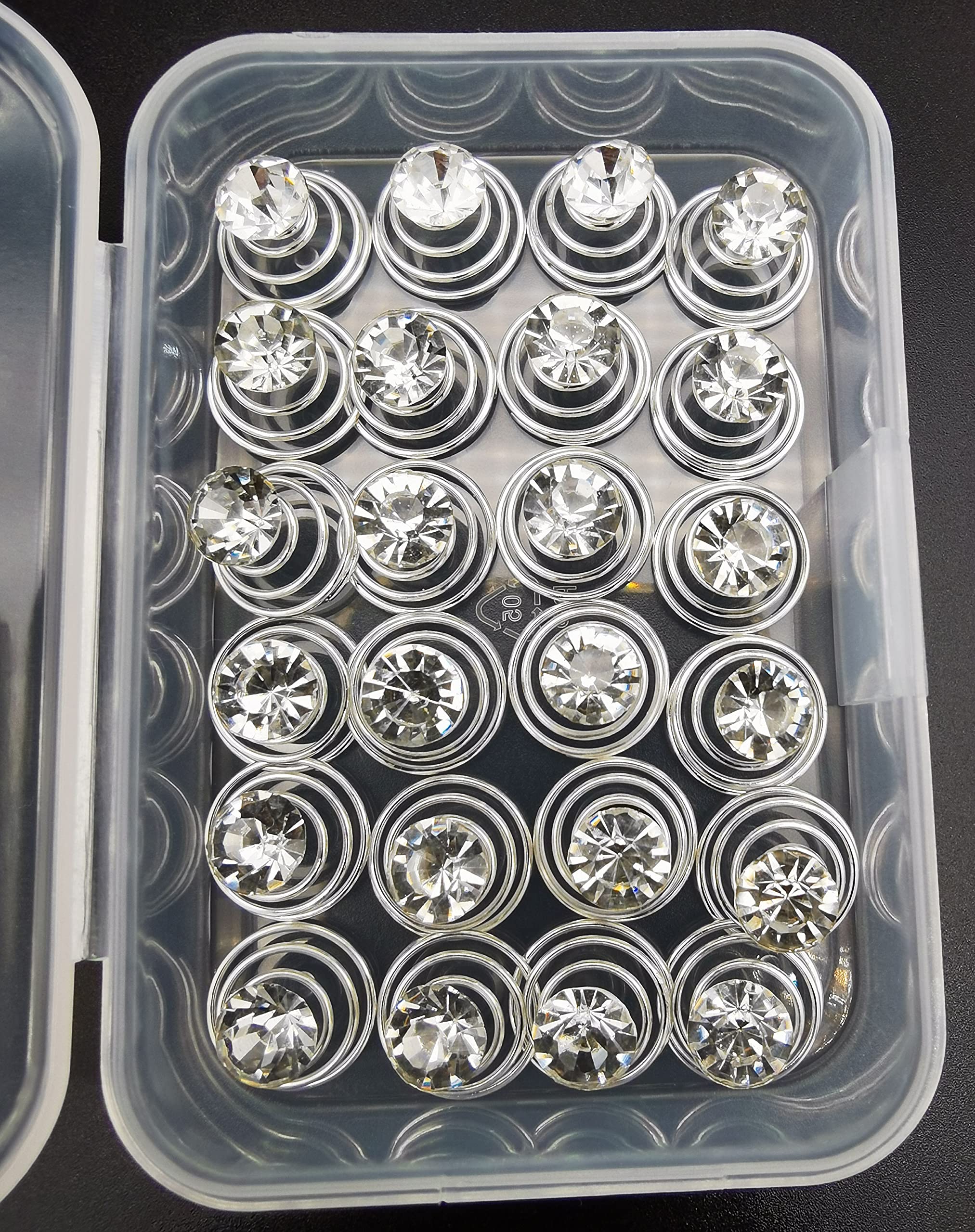 Newstarfactory Gorgeous Rhinestones Hair Spirals Clips Pack Of One Dozen With Special Gift (White)