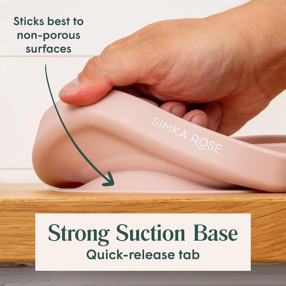 Simka Rose Baby Suction Plates - Silicone Divided Design, Toddler Plates - BPA Free, Microwave & Dishwasher Safe - Baby Led Weaning Supplies (Pack of 1)