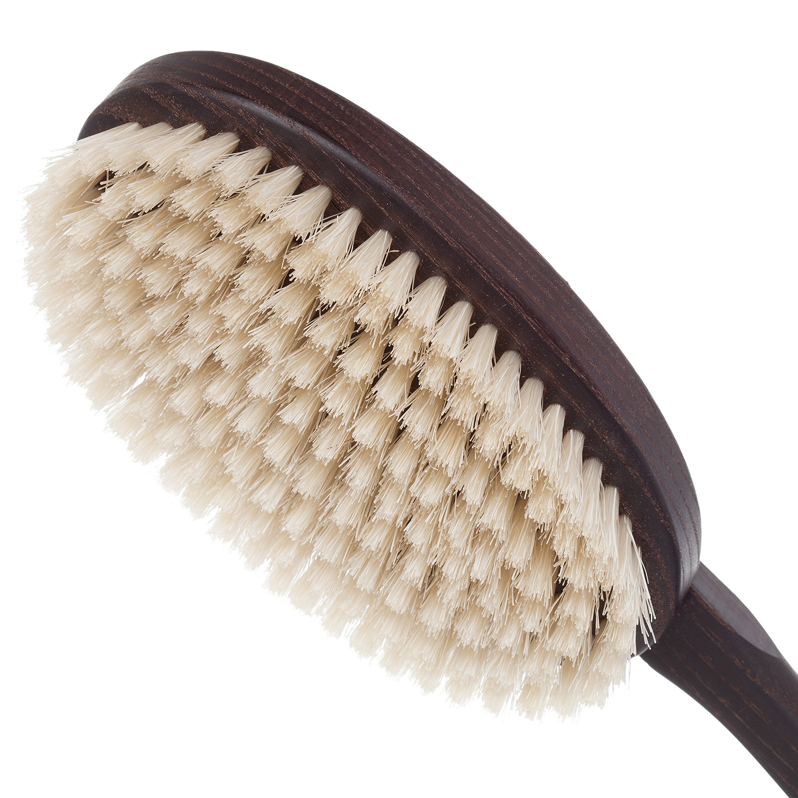 Bürstenhaus Redecker Thermowood Premium Bath Brush, Fixed Handle, Firm Pig Bristles, 17-3/4 Inches Long